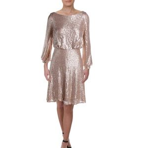 Tadashi Shoji dress sequin & lace champagne